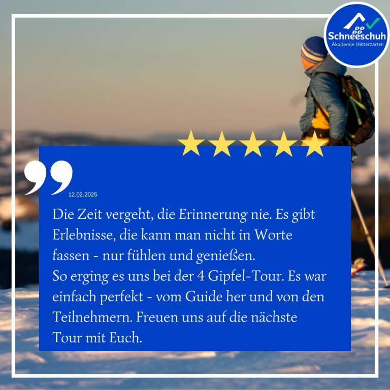 Winterwanderer bei Sonnenuntergang