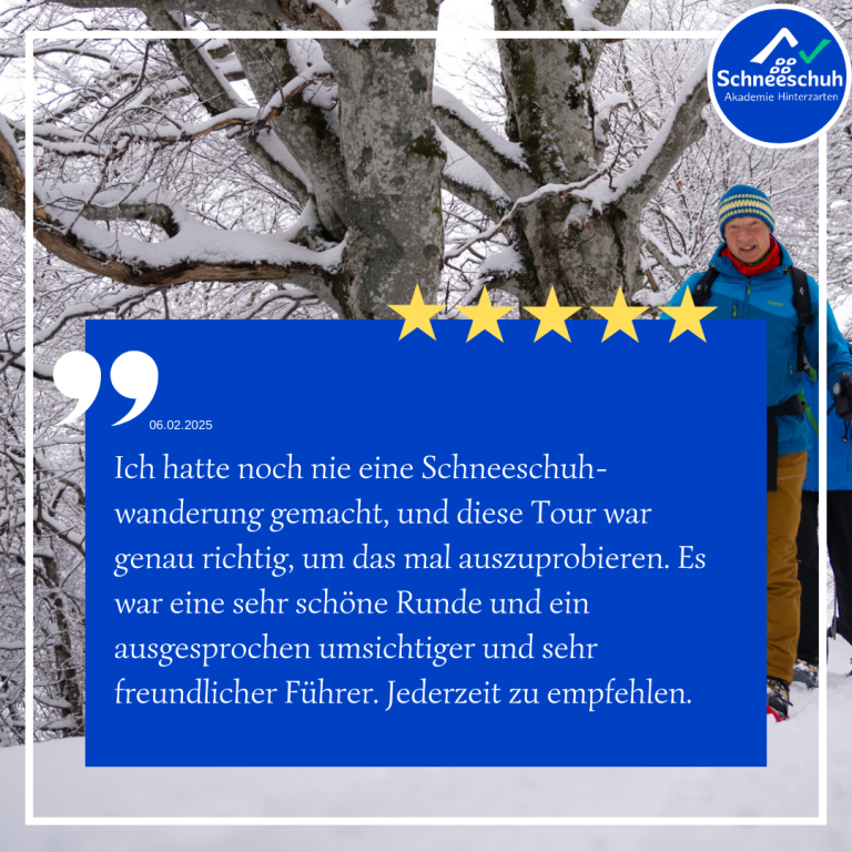 Schneeschuhwanderer im verschneiten Wald