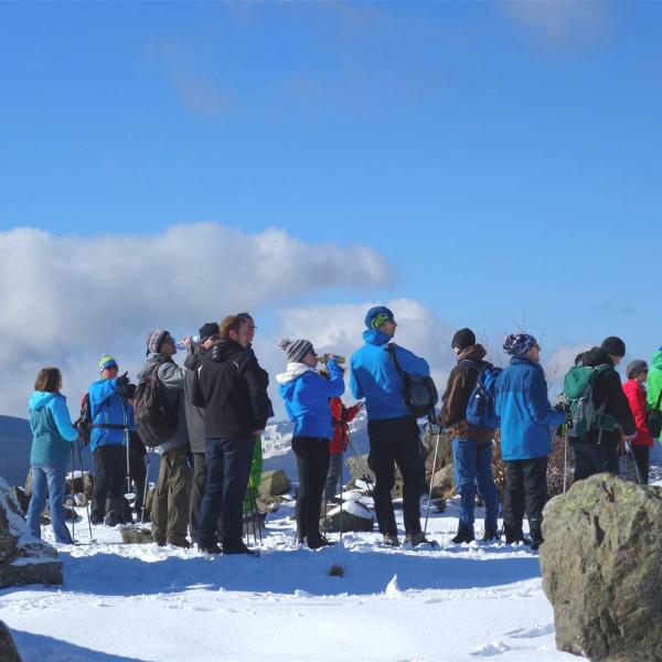 Winterwandergruppe am Gipfel