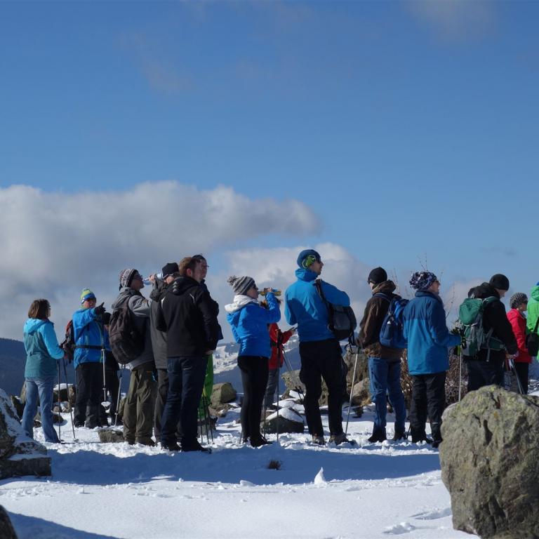 Winterwandergruppe am Gipfel